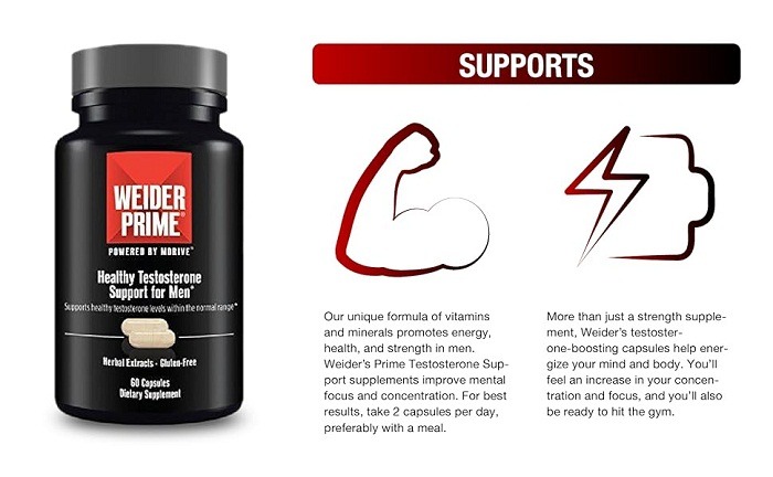 Weider Prime Testosterone Support Formula