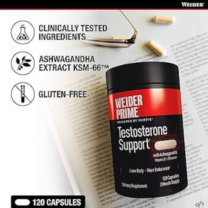Weider Prime Testosterone Support Supplement